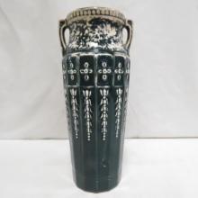 9" Red Wing Art Pottery Green & White Grecian Vase