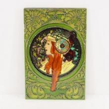 Alphonse Mucha Inspired Art Nouveau Tile