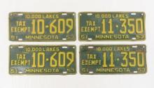 2 sets - 1950's Minnesota License Plates