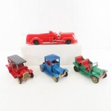 3 Old Fashioned Tin Windup Cars