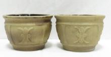 2 Red Wing Art Pottery 7.25 x 5" Speckled Planters