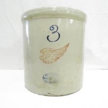 3 Gallon Red Wing Union Stoneware Crock