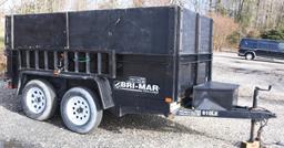 Lot #900B - 2014 Bri-Mar model 610LE Dual Axle 7000lb Dump trailer w/ ramps