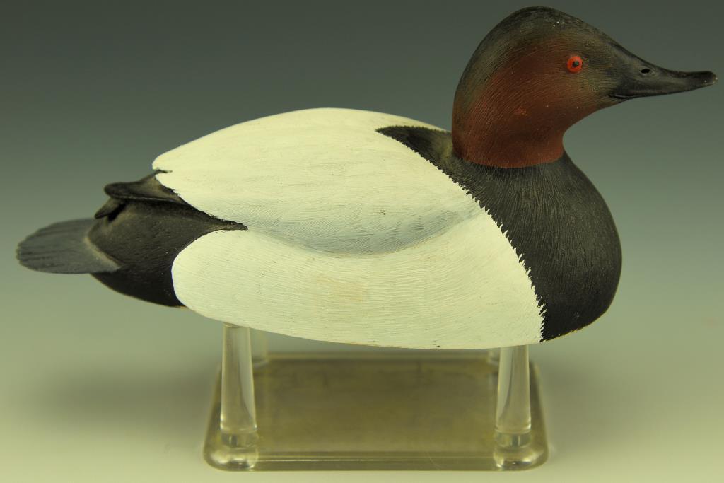 Lot 3305 - Habbart Dean “The Fat Duck Collection” miniature Canvasback Drake resin decoy