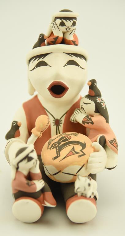 Lot 1412 - (2) Marilyn Ray Native American pottery figures: both signed and dated