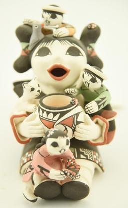 Lot 1412 - (2) Marilyn Ray Native American pottery figures: both signed and dated