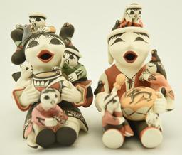Lot 1412 - (2) Marilyn Ray Native American pottery figures: both signed and dated