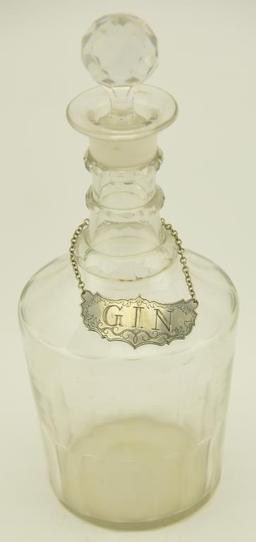 Lot 1489 - (3) Clear glass decanters: 2 are early and the other is cut crystal, comes with 2