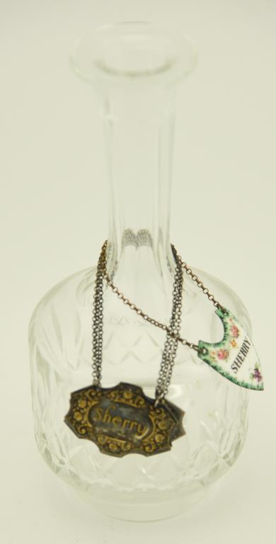 Lot 1489 - (3) Clear glass decanters: 2 are early and the other is cut crystal, comes with 2