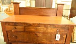 Lot 1565 - Antique Empire 7 drawer chest from New Hampshire with backsplash and carved columns