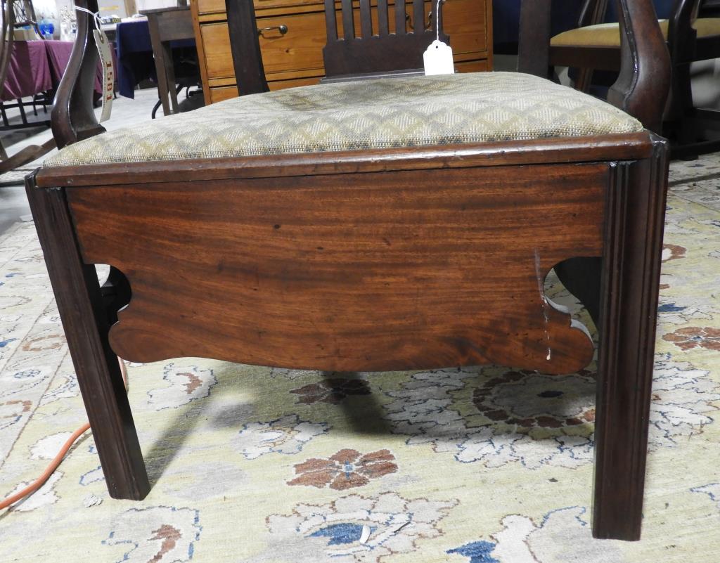 Lot 1581 - Antique Late 18thC Chippendale style commode chair (38” in height, 26 ¼” in width, 20"
