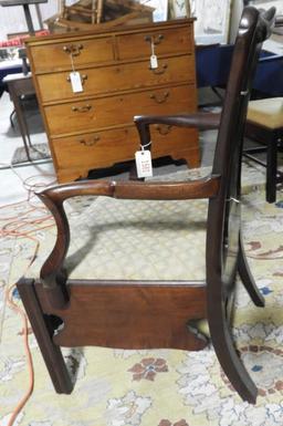 Lot 1581 - Antique Late 18thC Chippendale style commode chair (38” in height, 26 ¼” in width, 20"