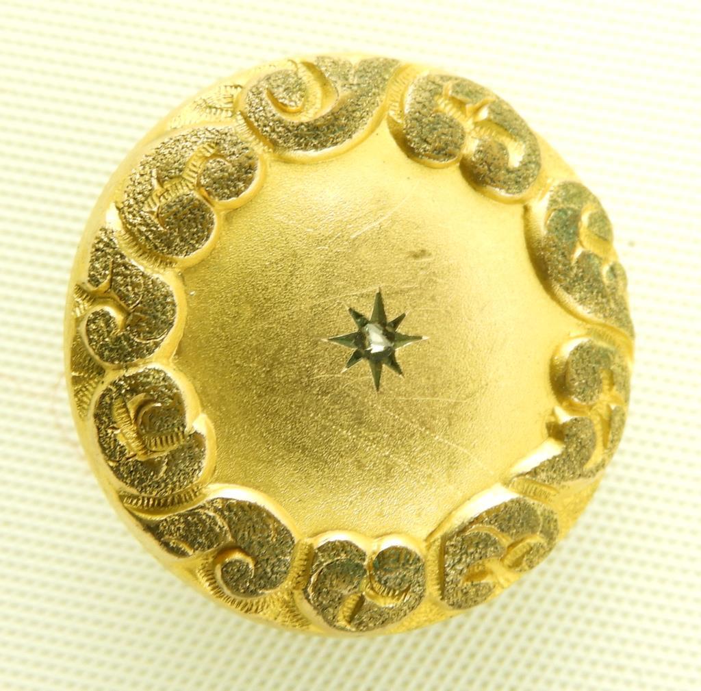 Lot 1629 - Pair of Victorian gold filled cuff links along with a 10k gold clip: clip weighs .7dwt