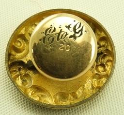 Lot 1629 - Pair of Victorian gold filled cuff links along with a 10k gold clip: clip weighs .7dwt