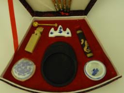 Lot 1697 - (2) Chinese calligraphy sets in fitted boxes