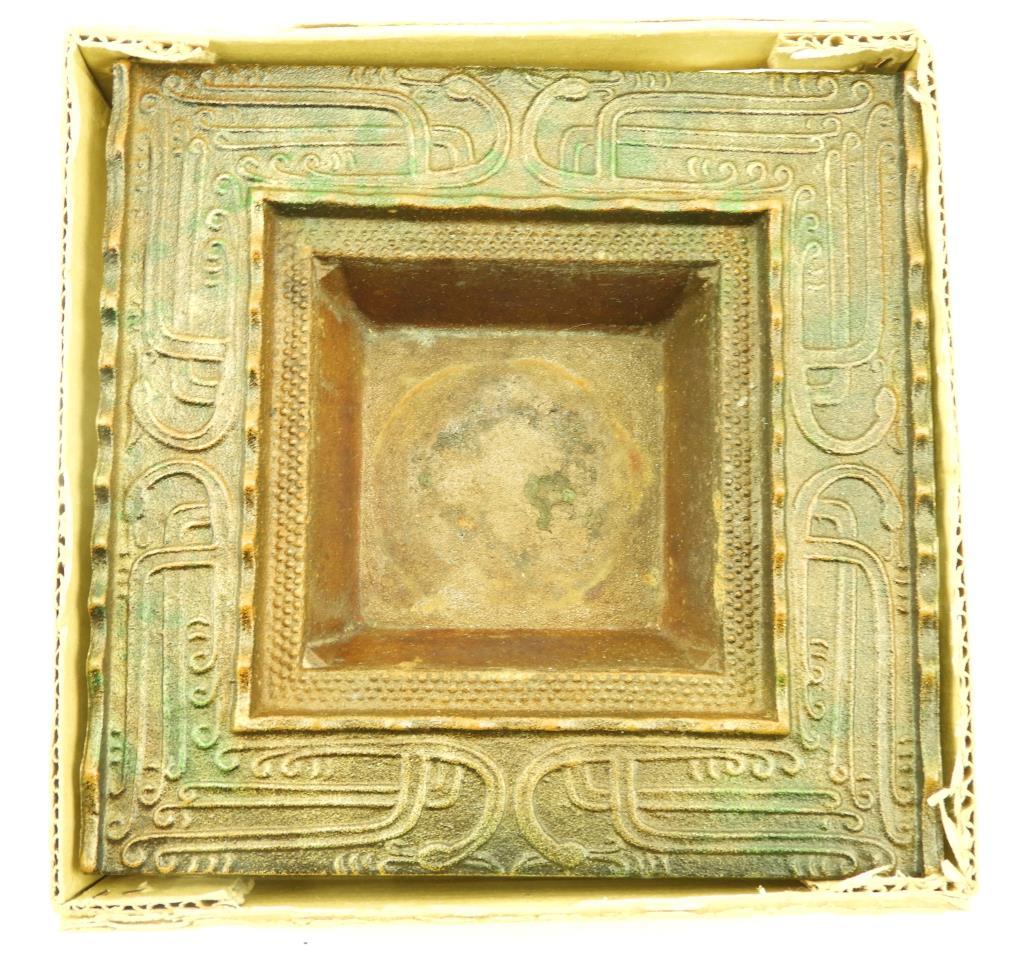 Lot 1714 - Chinese carved scroll weight along with iron censor: both in original boxes