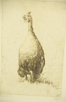 Lot # 4193 - Limited edition “Guinea-Fowl” by Sandy Scott. Print is signed by the artist in