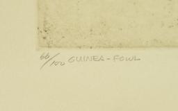 Lot # 4193 - Limited edition “Guinea-Fowl” by Sandy Scott. Print is signed by the artist in