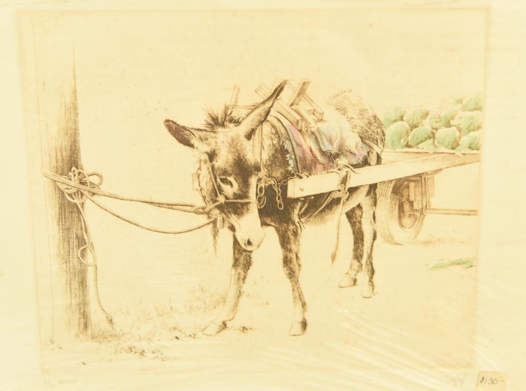 Lot # 4203 - (3) Etchings of animals by Sandy Scott to include “Thoroughbred Tack”, “Dominique