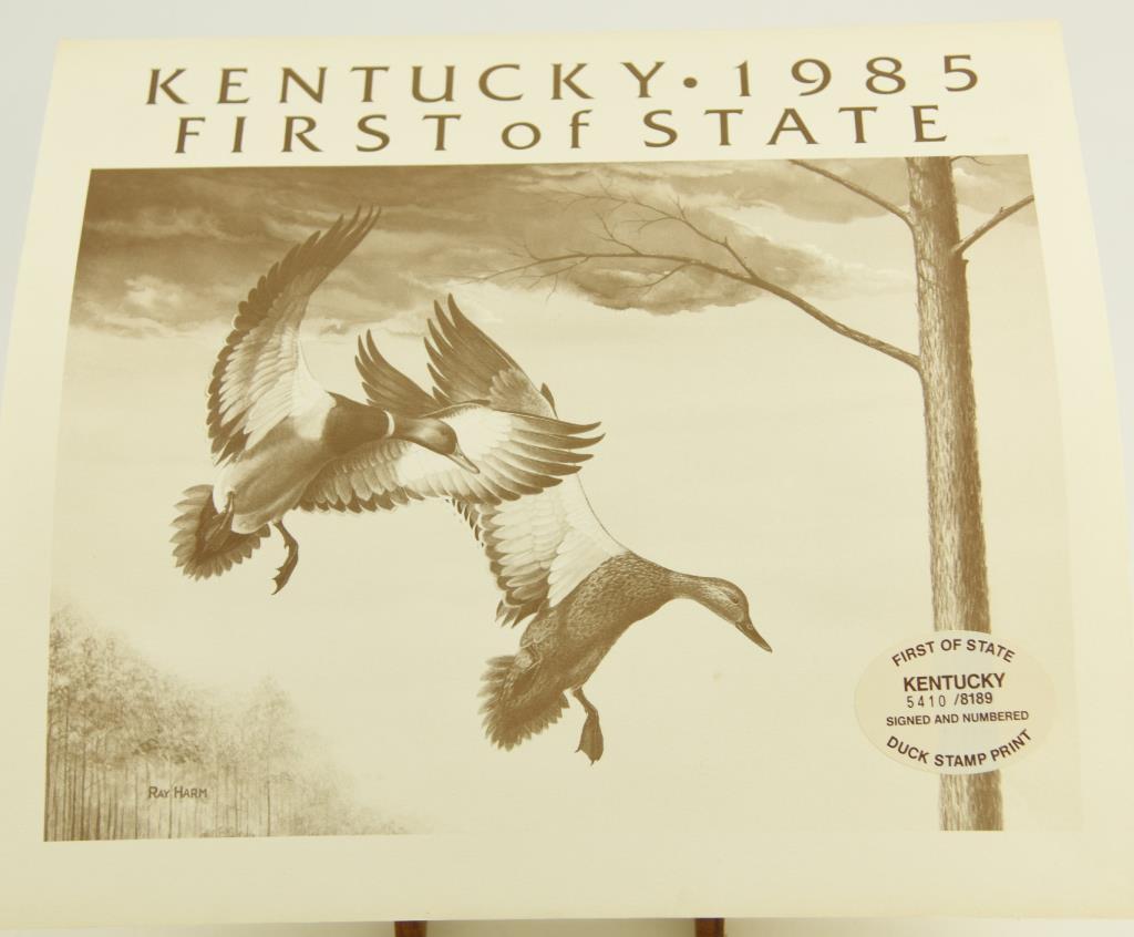 Lot # 4235 - (3) Limited edition waterfowl stamp prints to include First of State 1985 Kentucky