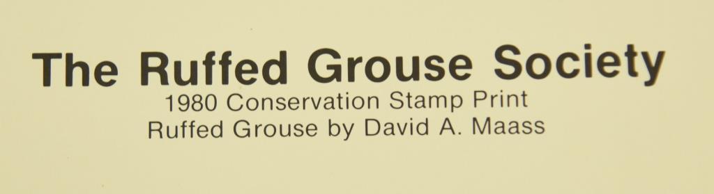 Lot # 4237 - Limited edition Ruffed Grouse Society Conservation Stamp prints to include (4) 1979