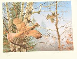 Lot # 4237 - Limited edition Ruffed Grouse Society Conservation Stamp prints to include (4) 1979