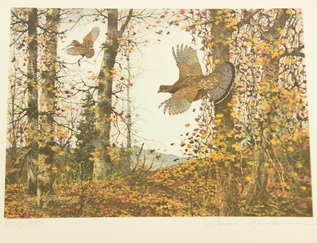Lot # 4237 - Limited edition Ruffed Grouse Society Conservation Stamp prints to include (4) 1979
