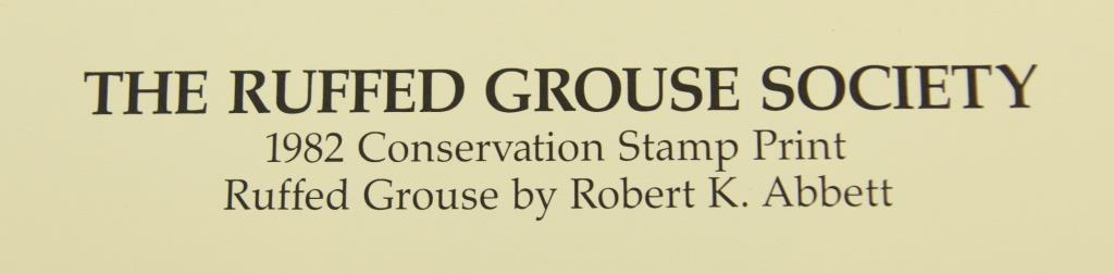 Lot # 4237 - Limited edition Ruffed Grouse Society Conservation Stamp prints to include (4) 1979