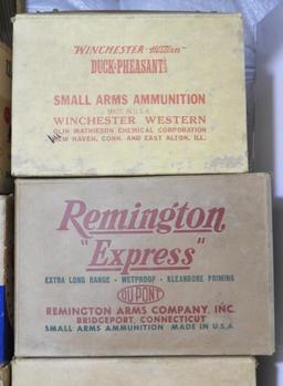 (6) Vintage Cardboard shotshell case boxes: