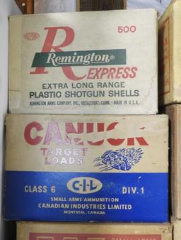 (6) Vintage Cardboard shotshell case boxes: