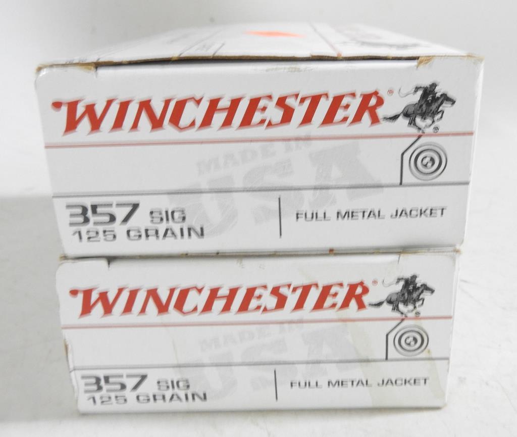 Lot #2160 - (2) boxes of Winchester 357 sig 125 grain FMJ rounds (100) rds. total