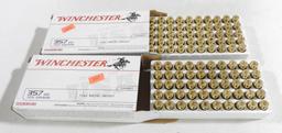 Lot #2160 - (2) boxes of Winchester 357 sig 125 grain FMJ rounds (100) rds. total