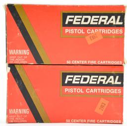 Lot #2285 - (2) boxes of Federal .45 automatic match 230 grain (approx 100 rounds total)	