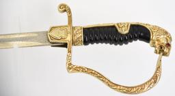 Lot #2687a - German WWII Army lion-head saber with Wehrmacht-style eagle and Swastika