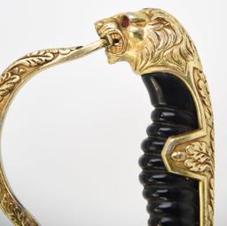 Lot #2687a - German WWII Army lion-head saber with Wehrmacht-style eagle and Swastika