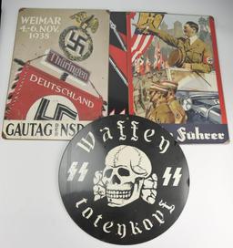 Lot #2349 - (6) German Reproduction flags to include: Imperial Flag, Nazi Luftwaffe Commander
