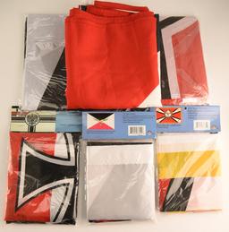 Lot #2349 - (6) German Reproduction flags to include: Imperial Flag, Nazi Luftwaffe Commander