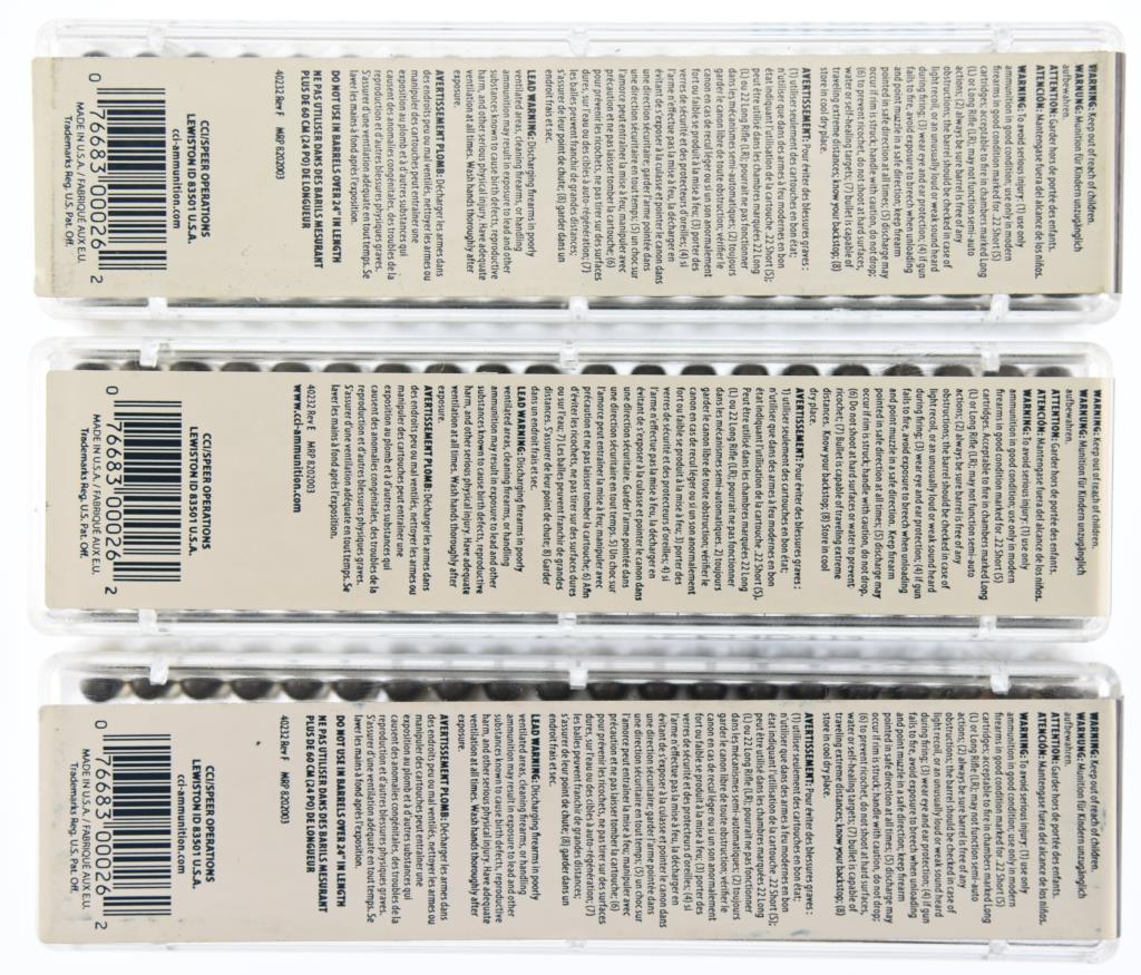 Lot #2567 - 300 Rds +/- of CCI .22 CB Short 29 Grn Lead Round Nose Subsonic-Low Noise Ammo.