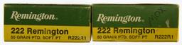 Lot #2571 - 47 Rds +/- of Remington .222 Ammo to include: 2 Boxes (40 Rds) of .222 High Velocity