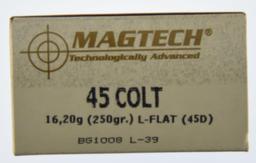 Lot #2679 - 4 Boxes of 50 Rds. Magtech .45 Colt 250 Grn L-Flat (45D) Ammo – BG1008 L-39