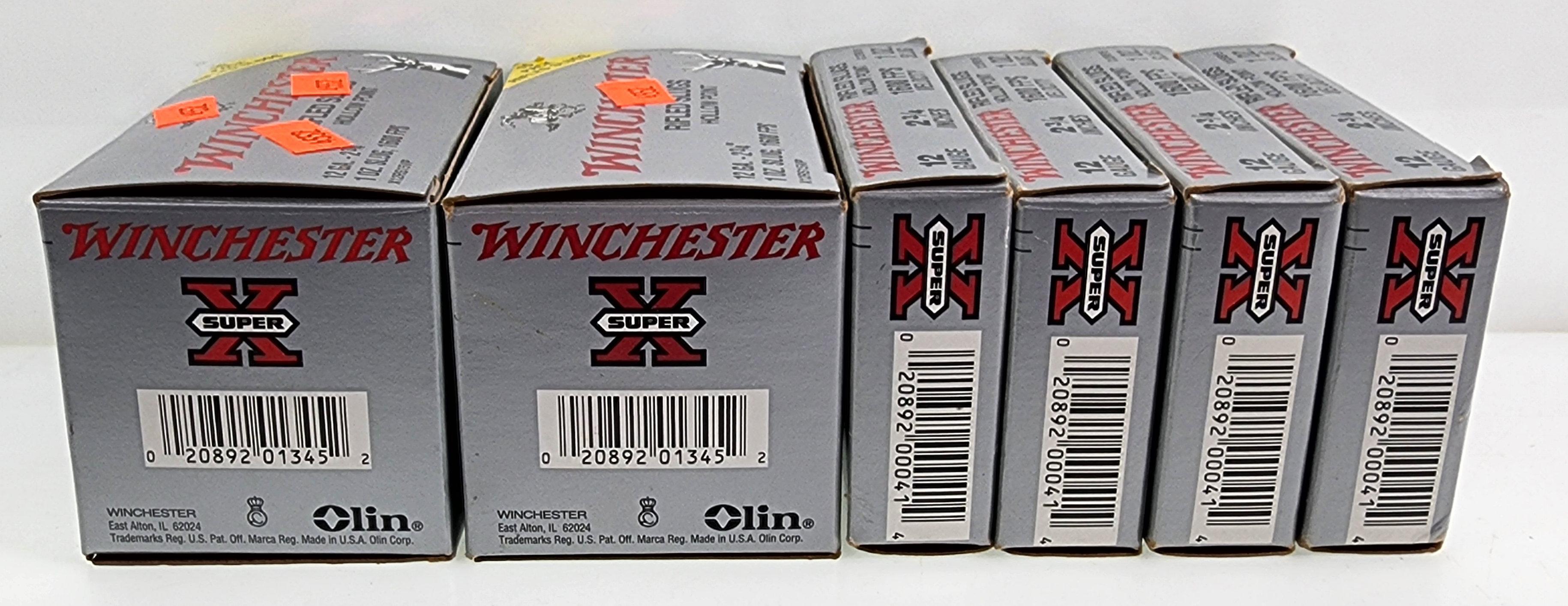 46 +/- Winchester 12 GA Rifled 1 Oz 2.75" lead  slugs. Four Boxes of 5 Each. One Box of 15