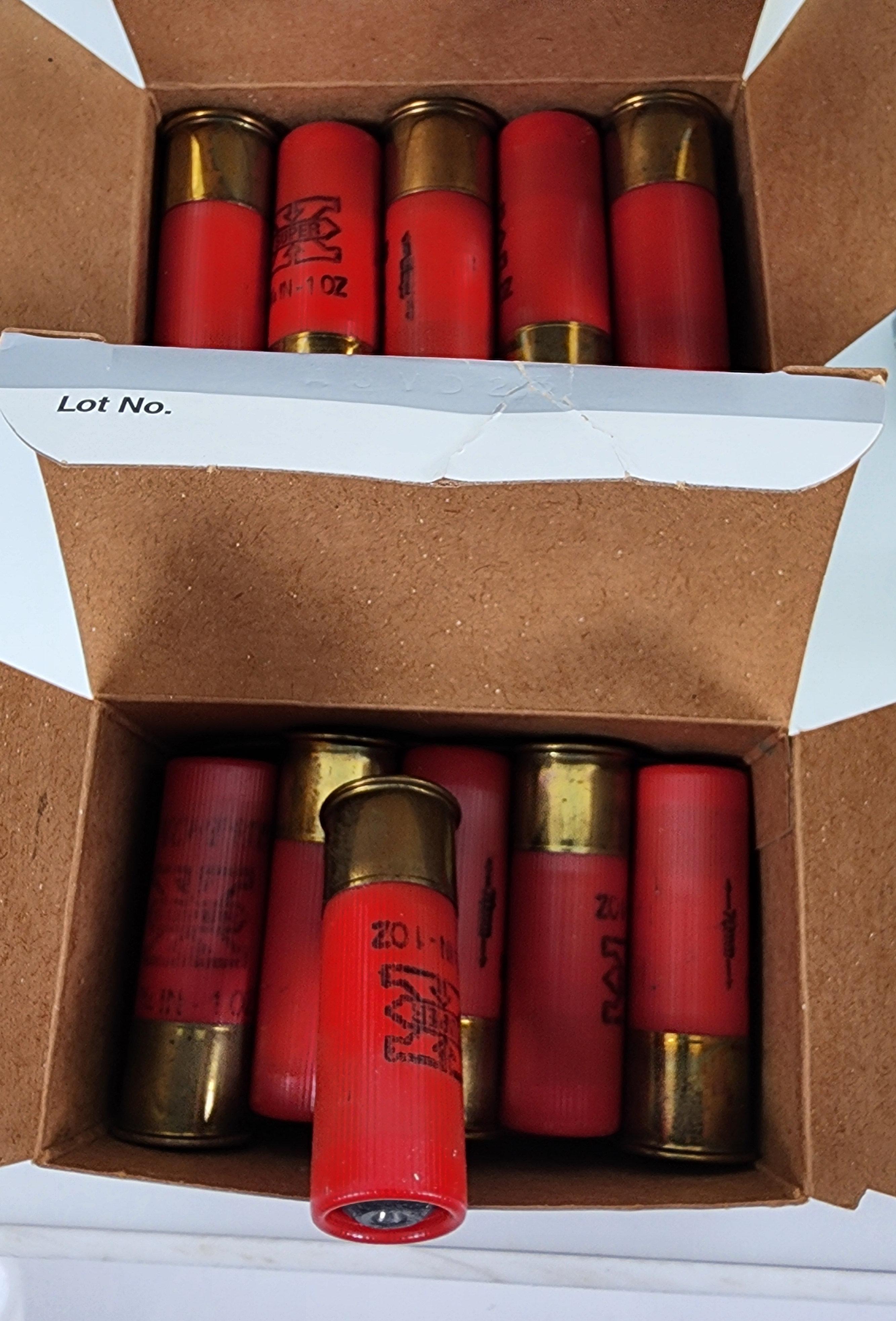 46 +/- Winchester 12 GA Rifled 1 Oz 2.75" lead  slugs. Four Boxes of 5 Each. One Box of 15