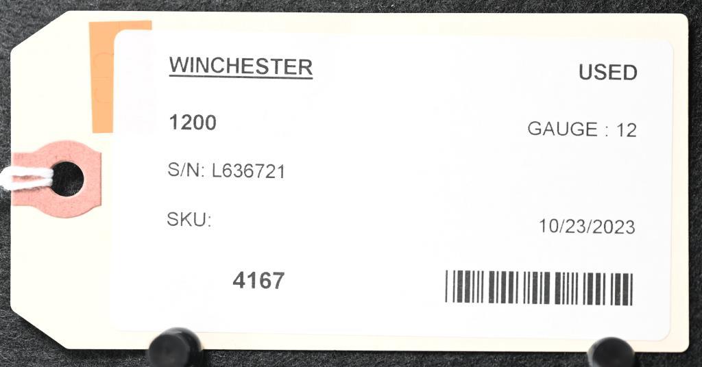 WINCHESTER 1200 Pump Action Shotgun MFG./IMP. BY: WINCHESTER MODEL: 1200 ACTION TYPE: Pump