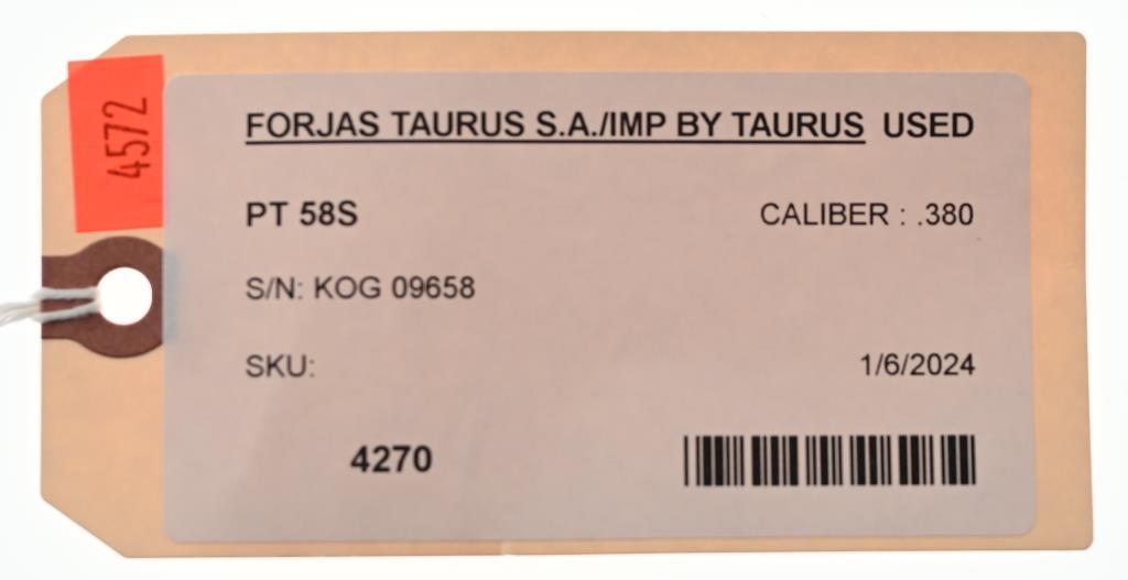 FORJAS TAURUS S.A./IMP BY TAURUS INTL PT 58S MFG./IMP. BY: FORJAS TAURUS S.A./IMP BY