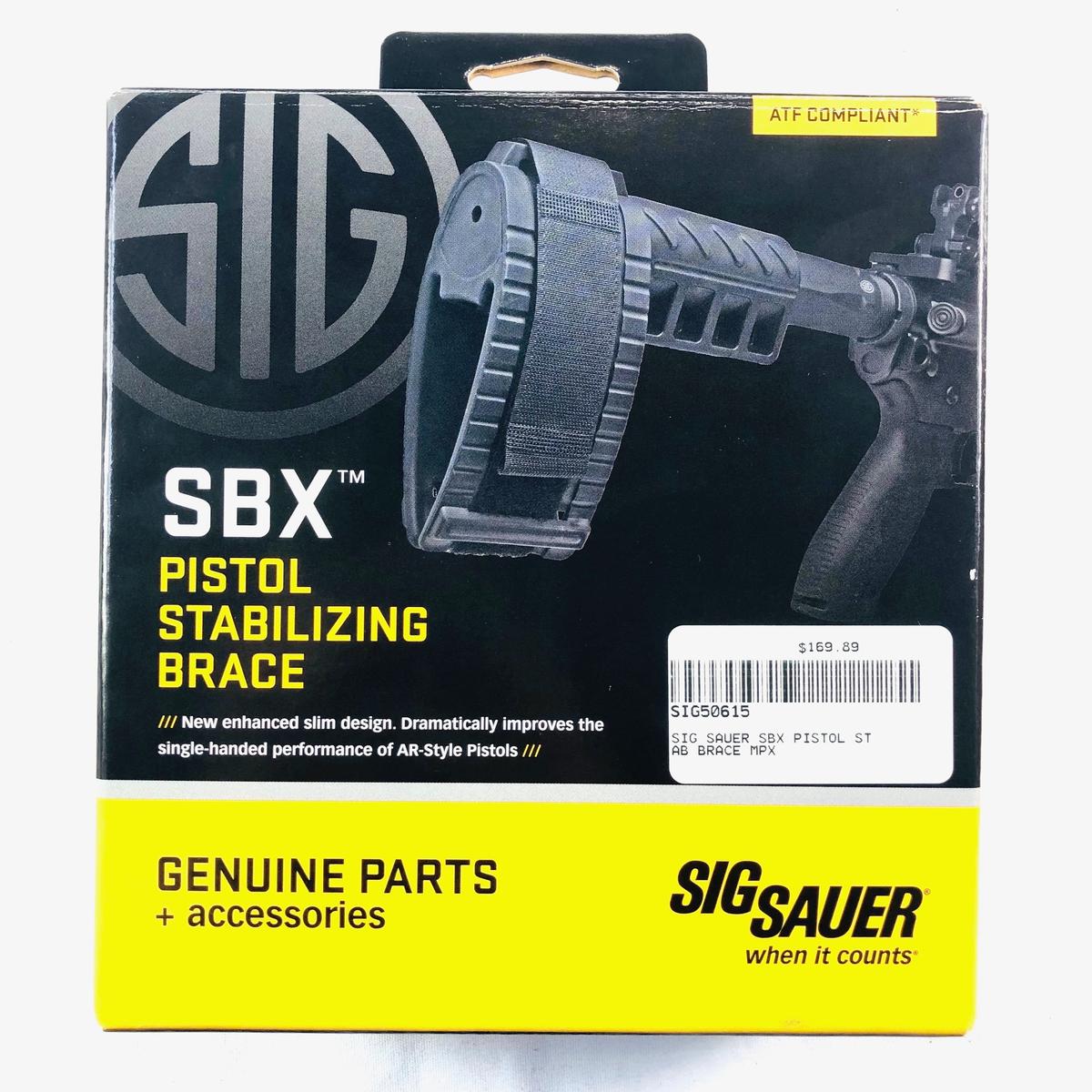 Lot of 2 new-in-the-box Sig Sauer SBX pistol stabilizing braces