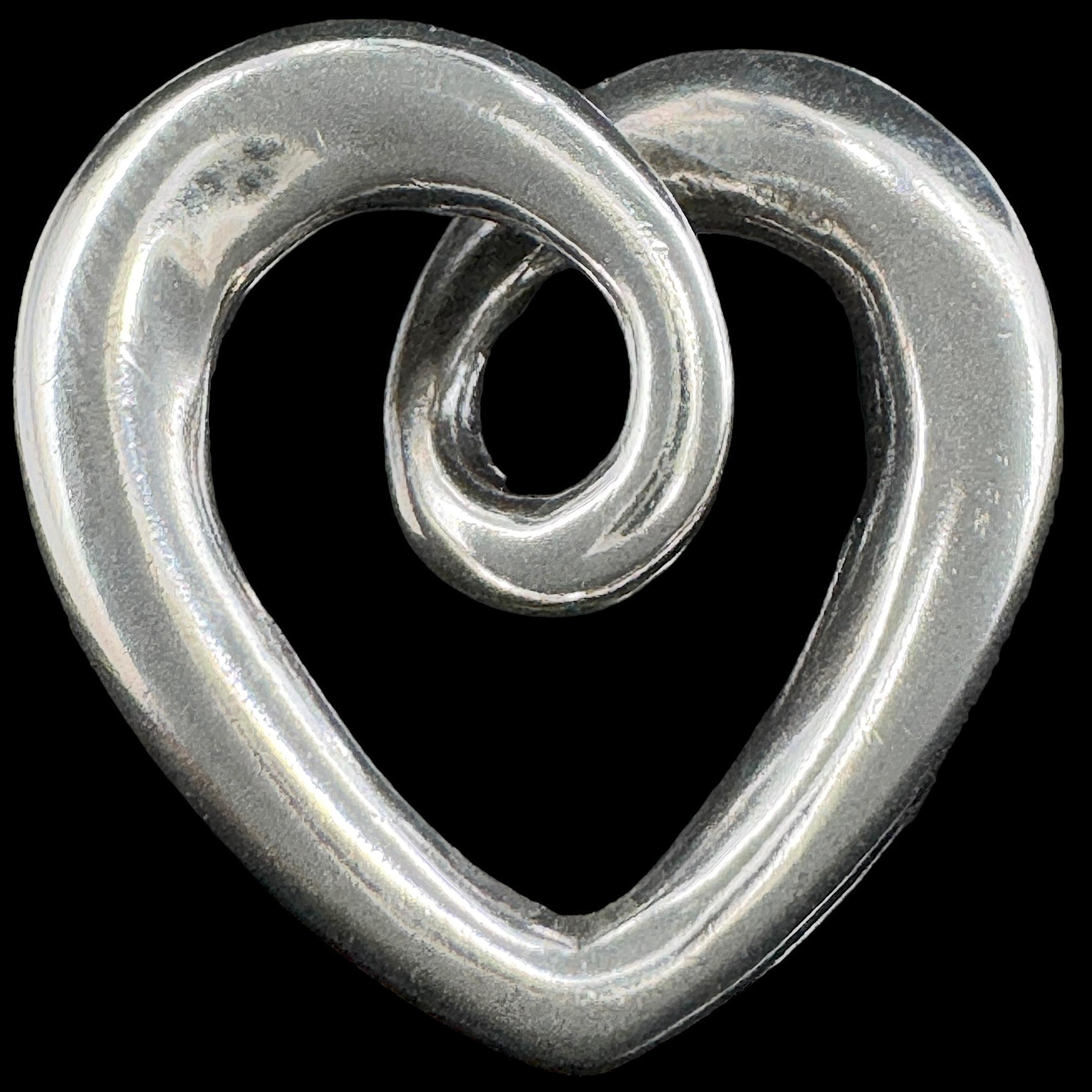 Retired estate James Avery sterling silver floating heart strings pendant