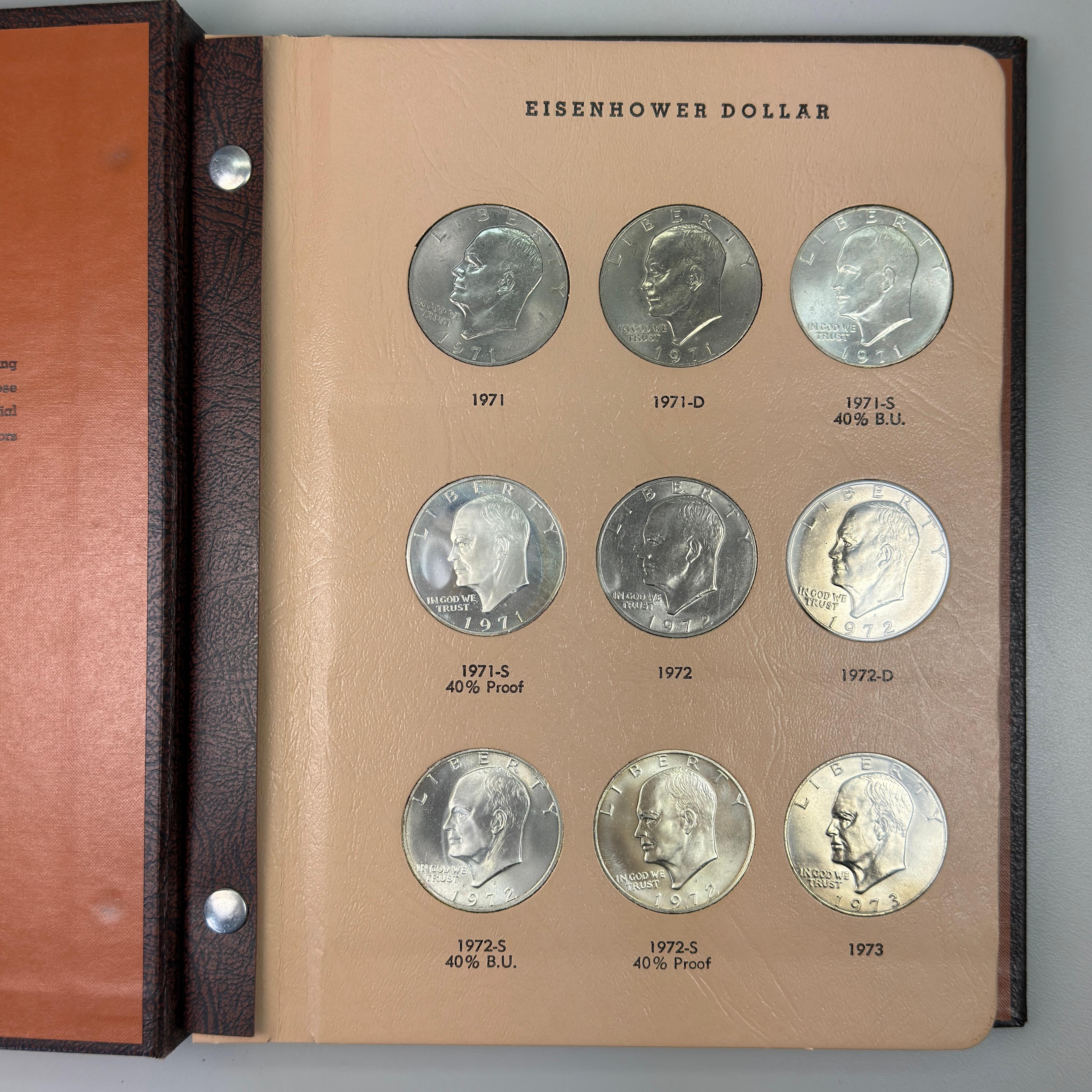 Complete 32-piece set of uncirculated & proof 1971-1978 U.S. Eisenhower dollars