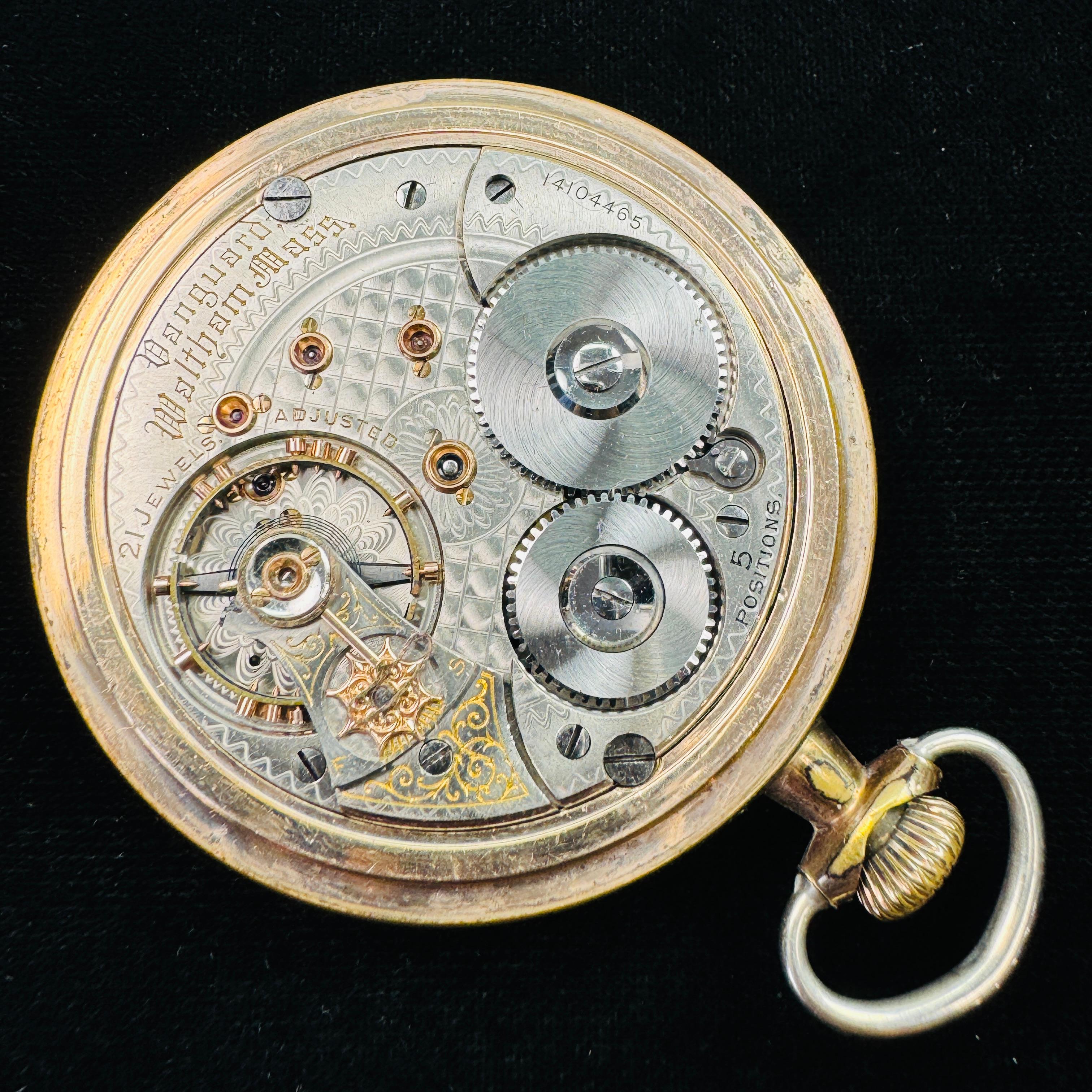 Circa 1904 21-jewel Waltham Vanguard model 1892 lever-set open-face pocket watch