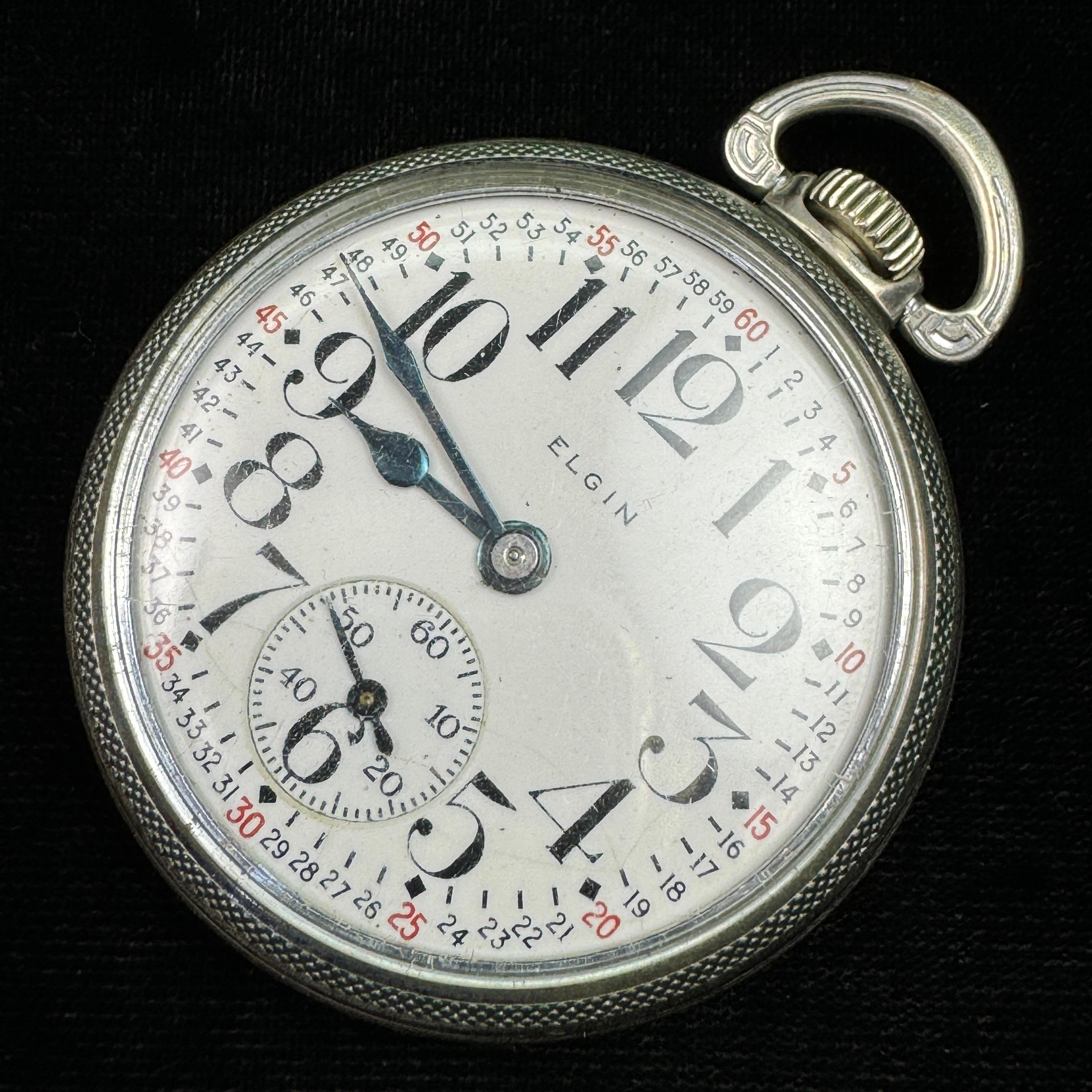 Circa 1938 7-jewel Elgin model 7 open face pocket watch