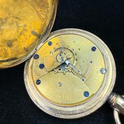 Circa 1879 7-jewel Elgin model 3 lever-set covered pocket watch